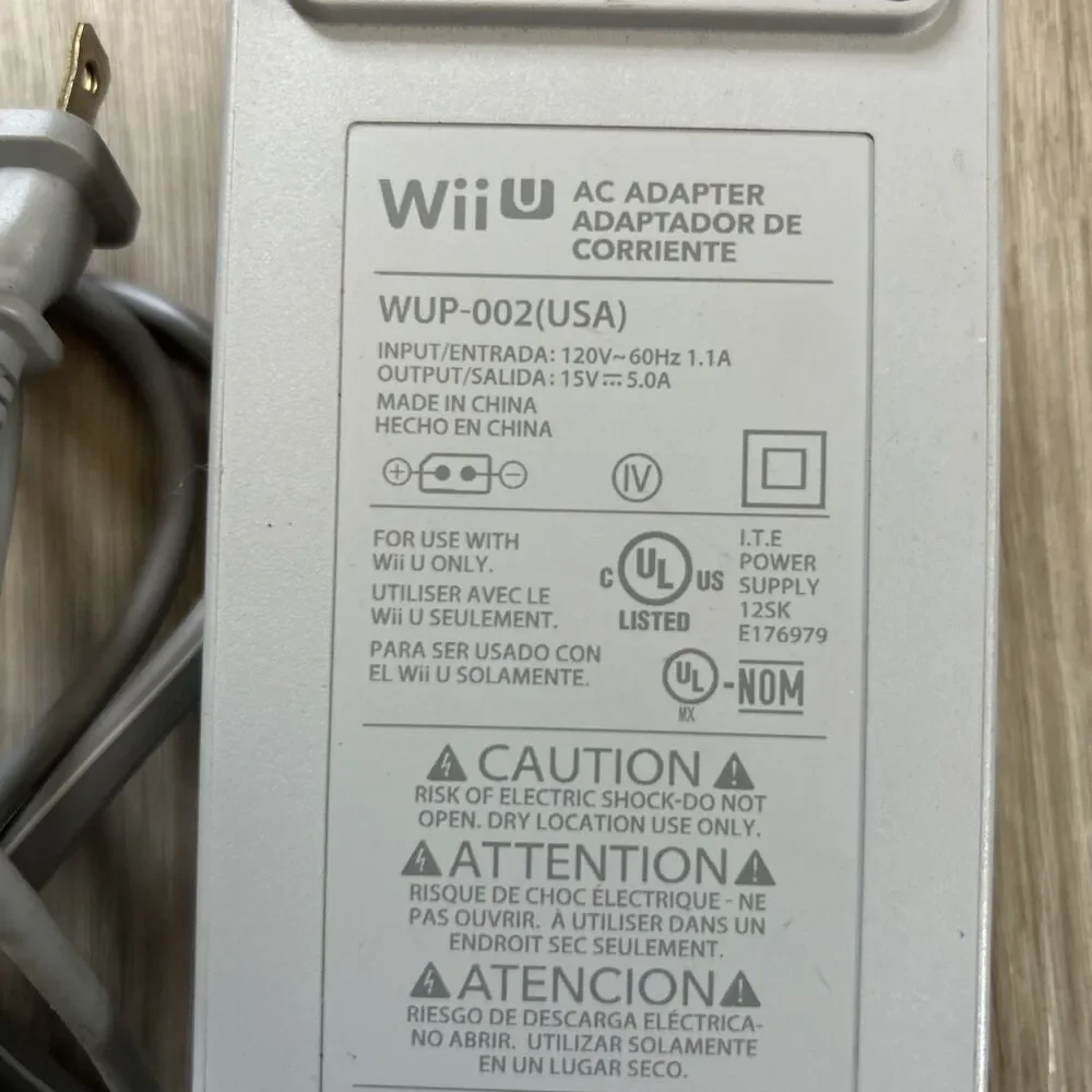 Nintendo Wii U AC Adapter Power Supply WUP-002 Genuine OEM Authentic Brick Cord